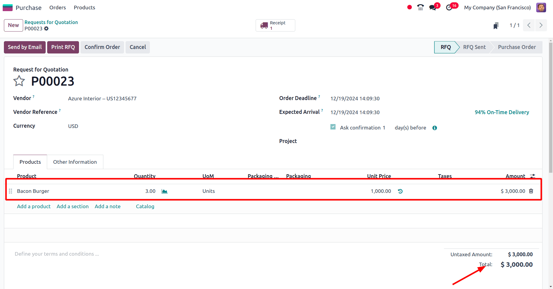 Create a Purchase Order