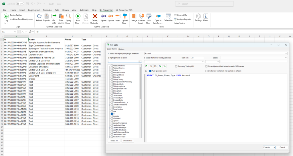 Extract Account Data from Salesforce 